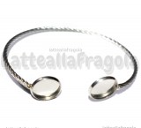 Bracciale semirigido in acciaio con basi cammeo 12mm