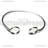 Bracciale semirigido in acciaio con basi cammeo 12mm