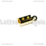 25 Terminali in rame gold plated 12x5mm