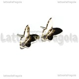 Orecchini Farfalla a perno in metallo gold plated 11.5x11mm