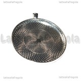 Base Cammeo in metallo silver plated per cammei 50mm