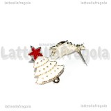 Orecchini a perno Albero di Natale in metallo dorato smaltato 22x16mm