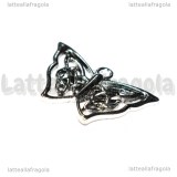 Ciondolo Farfalla nodi celtici in metallo argento antico 33x21mm