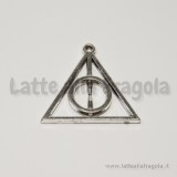 Ciondolo Doni della morte Harry Potter metallo argento antico  33x33x3mm
