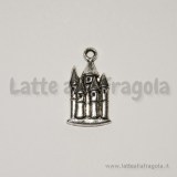 Charm Castello in metallo argento antico 23x12mm