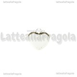 Ciondolo base Cuore 12mm in rame silver plated