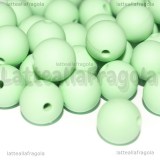 10 Perle in Silicone Verde Acqua 12mm