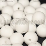 10 Perle in Silicone Bianco 12mm