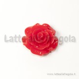Cabochon Rosa in resina colore Rosso 19mm