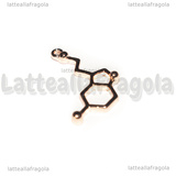 Ciondolo Molecola Serotonina in metallo oro rosa 25x13mm