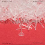 10 Coppie Perni base piatta 5mm in plastica, anallergici 
