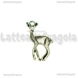 Ciondolo Cerva in metallo argento antico 33x16mm