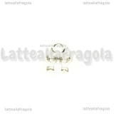 Charm Fiocco in metallo silver plated 8x8mm