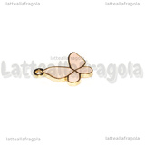Charm Farfalla in metallo dorato smaltato Rosa 15x17mm