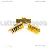 10 Capocorda per organza in metallo Gold Plated 16x7.5mm
