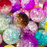 10 Perle in Acrilico Bicolore effetto Cracklé colori misti 14mm