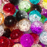 10 Perle in Acrilico Bicolore effetto Cracklé colori misti 14mm