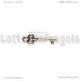 3 Charms Chiave in metallo argento antico 21x8.5mm