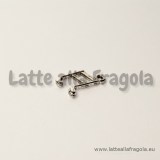 Charm nota musicale double-face in metallo argento antico 14x18mm