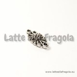 Connettore Double-face Fiore in rilievo in metallo argento antico 16x8mm