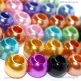 15 perle acriliche a foro largo colori misti 12mm