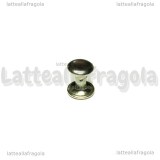 10 Bottoni a Rivetto in metallo argentato 7x7mm