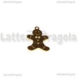 Ciondolo Gingerbread in Acciaio Inox dorato  19x13mm