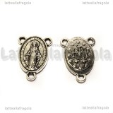 Crociera per rosari double-face in metallo argento antico 20x14mm