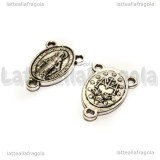 Crociera per rosari double-face in metallo argento antico 20x14mm