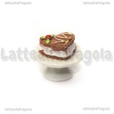 Miniatura Alzatina in ceramica bianca 25x15mm