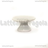Miniatura Alzatina in ceramica bianca 25x15mm