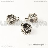 Portapendente filigranato in metallo argento antico 12x6mm