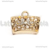 Portaciondolo per sciarpe in metallo dorato filigranato 31.5x24mm