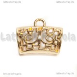 Portaciondolo per sciarpe in metallo dorato filigranato 31.5x24mm