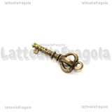 Charm Chiave in metallo color bronzo 27x9mm