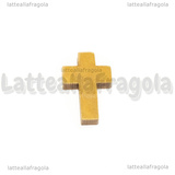 Ciondolo Croce in Legno colore naturale 22x14x4mm