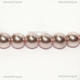 25 Perle in vetro cerato rosa 8mm