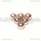 25 Perle in vetro cerato rosa 8mm