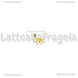 Charm Fiore Margherita in Acciaio Inox Dorato smaltato Bianco 10x7.5mm