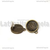 Coppia Perni in metallo color bronzo con asola e base 15mm