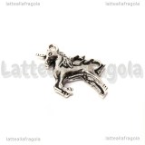 Ciondolo Unicorno in metallo argento antico 28mm