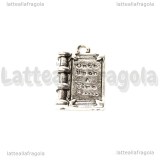 Charm Libro Once Upon a Time in metallo argento antico 17x12mm