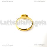 Base anello regolabile in ottone dorato con piattello 8mm