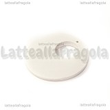 Ciondolo Cerchio in legno bianco 4.9cm