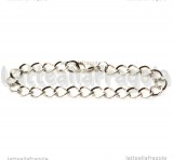 Bracciale in metallo toni argentati maglia ritorta 9x5mm 18cm
