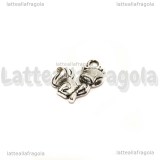 Charm Volpe double-face in metallo argento antico 15x13mm