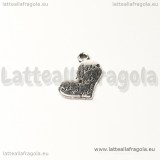 Charm cuore con scritte incise in metallo argento antico 15x13mm
