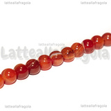 Perle in Agata Rossa Striata 6mm filo 36cm circa