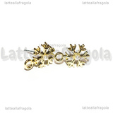 Orecchini a perno Fiocco di Neve con perla in metallo dorato 15x10mm