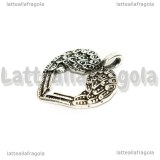 Ciondolo Ali in metallo argento antico 30x24mm
